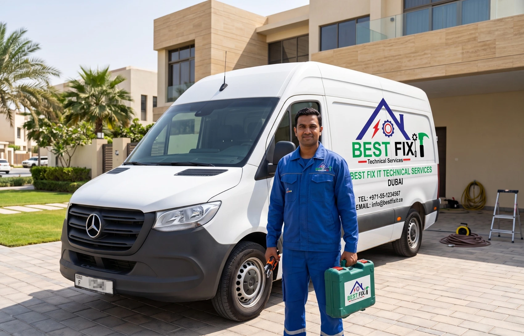 Best Fix technician on a home service call in Dubai