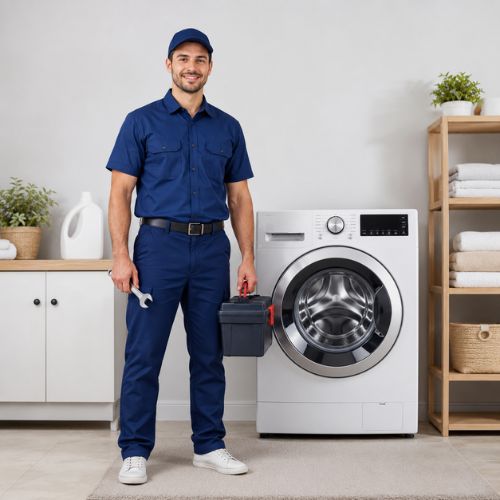 Best Fix technician repairing a clothes dryer in Dubai